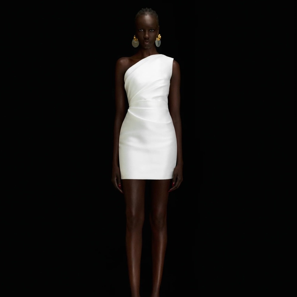 NWT Solace London White One-Shoulder Dress
